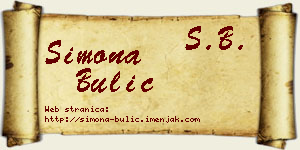 Simona Bulić vizit kartica